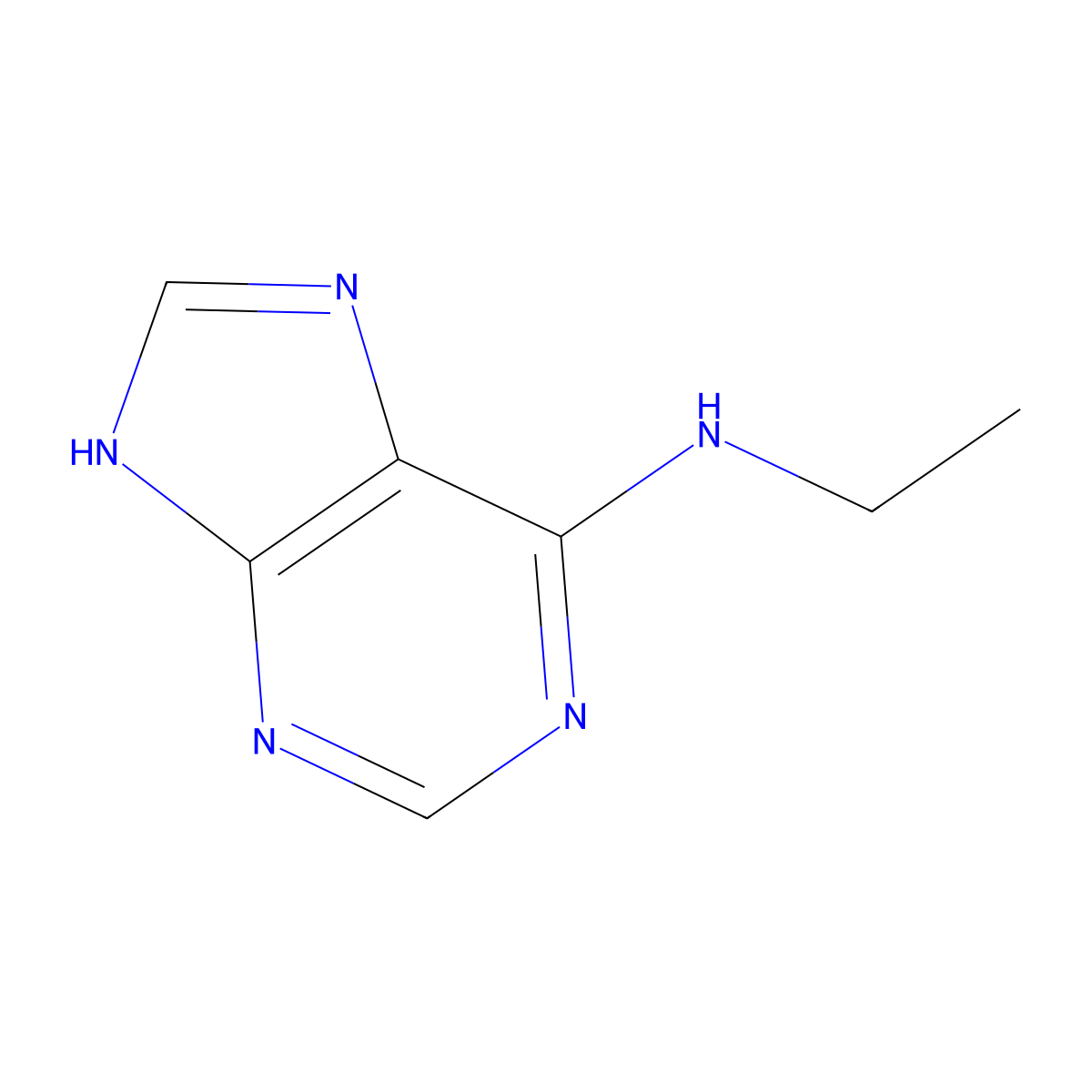 N-Ethyladenine molecular structure, CAS 16370-43-7