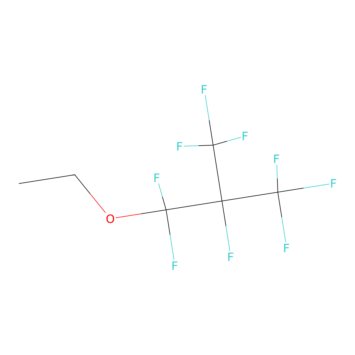 Ethyl perfluoroisobutyl ether molecular structure, CAS 163702-06-5