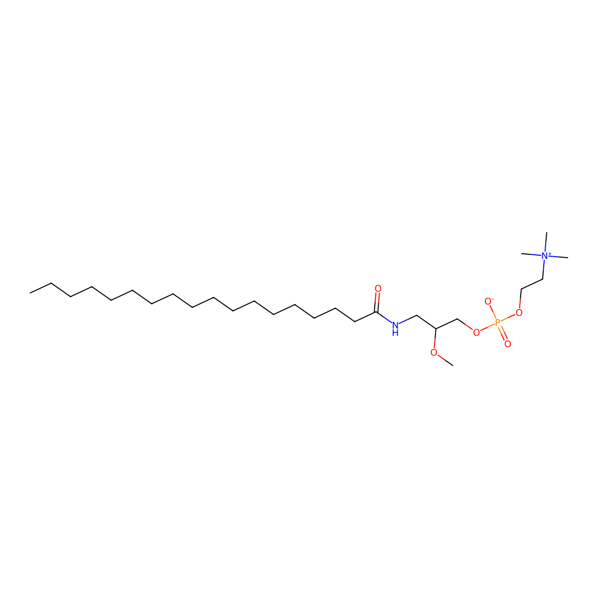 rac-3-Octadecanamido-2-methoxypropyl phosphocholine molecular structure, CAS 163702-19-0