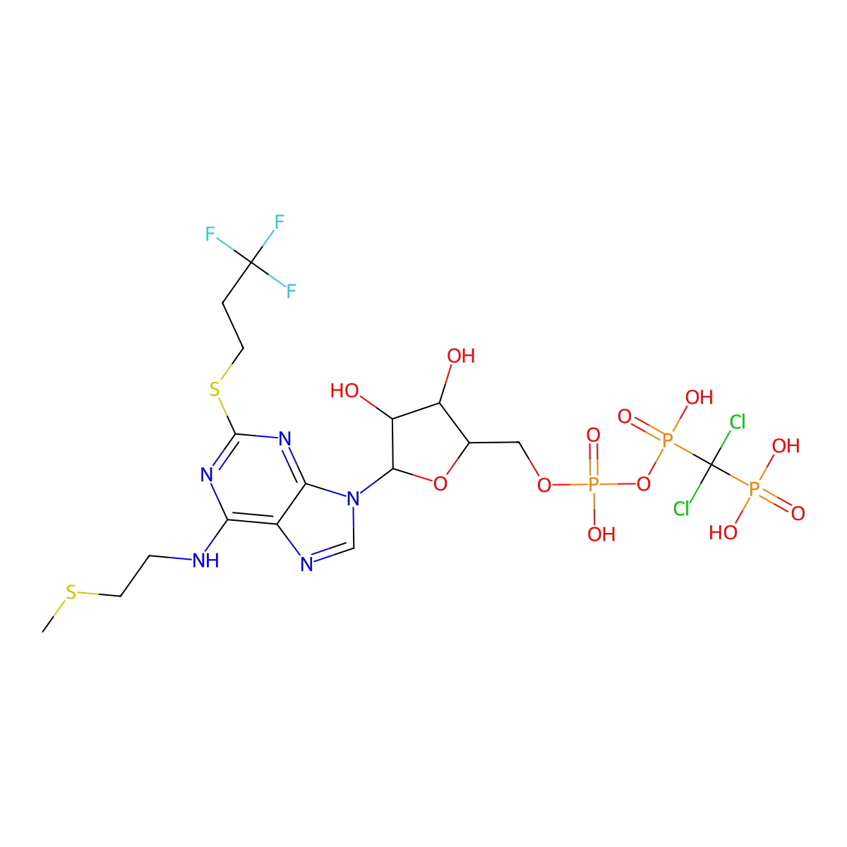 Cangrelor molecular structure, CAS 163706-06-7