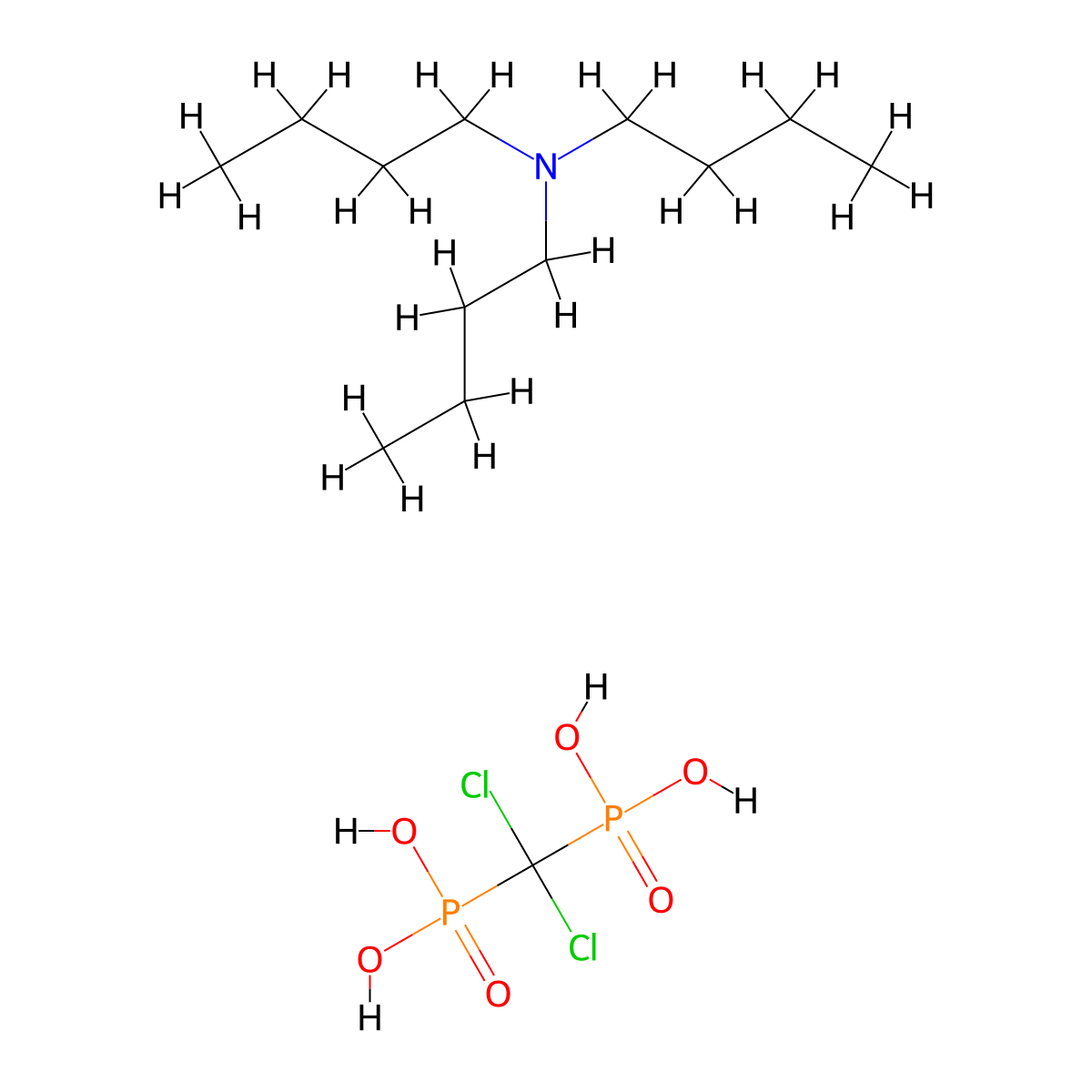 Tributylamine (dichloromethylene)bis(phosphonate) molecular structure, CAS 163706-61-4