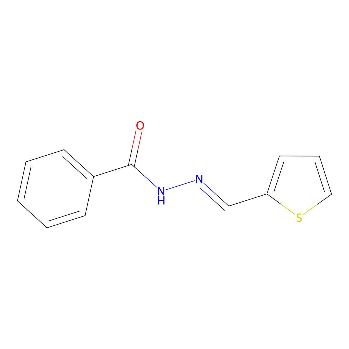 Benzoic acid, 2-(2-thienylmethylene)hydrazide molecular structure, CAS 16371-55-4