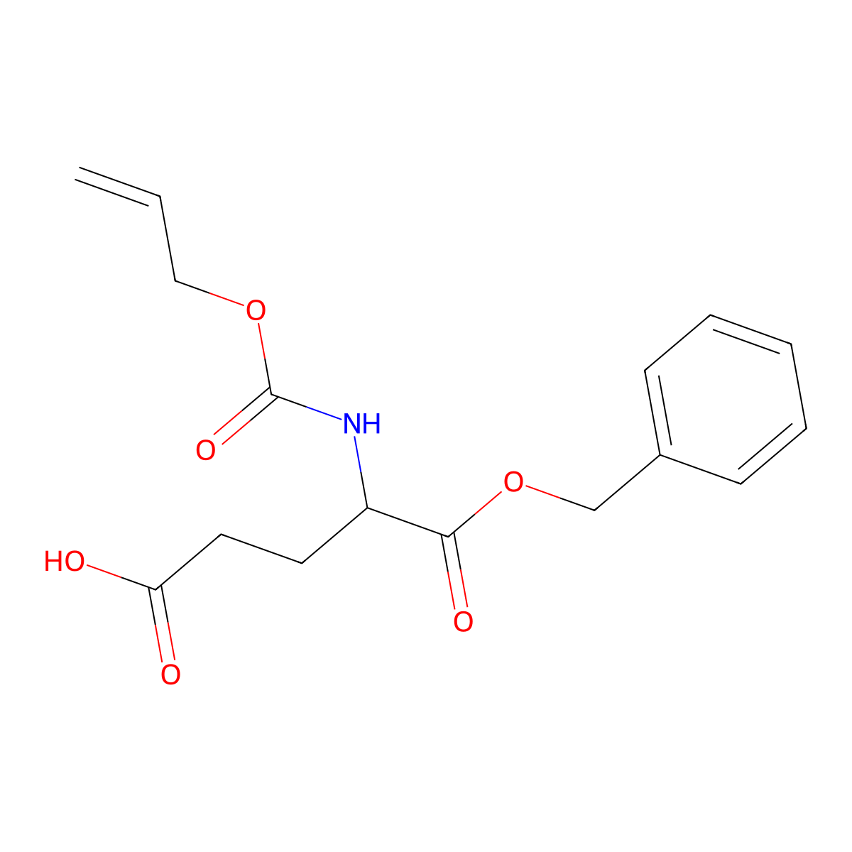(4S)-5-(benzyloxy)-5-oxo-4-{[(prop-2-en-1-yloxy)carbonyl]amino}pentanoic acid molecular structure, CAS 163711-74-8