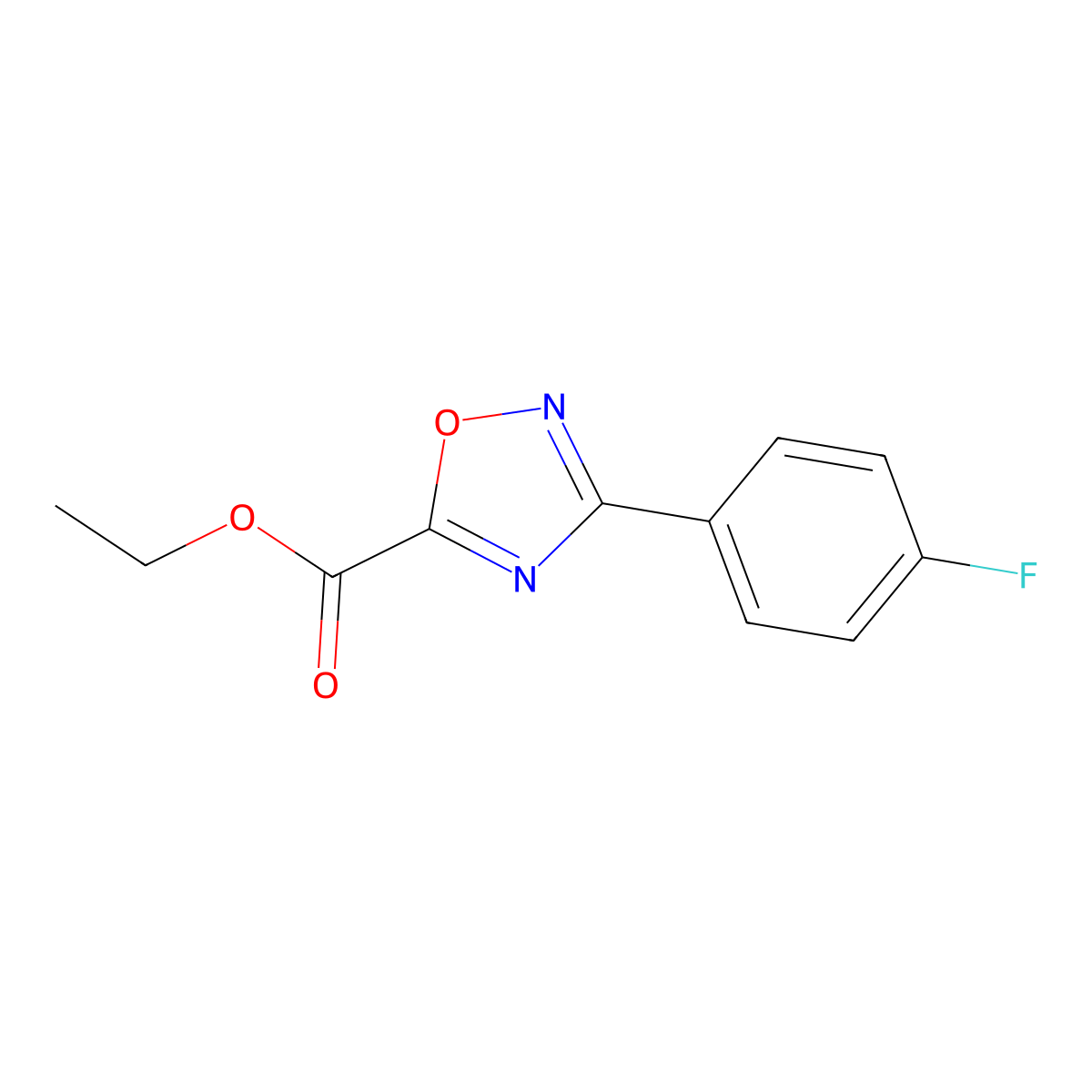 Ethyl 3-(4-fluorophenyl)-1,2,4-oxadiazole-5-carboxylate molecular structure, CAS 163719-81-1