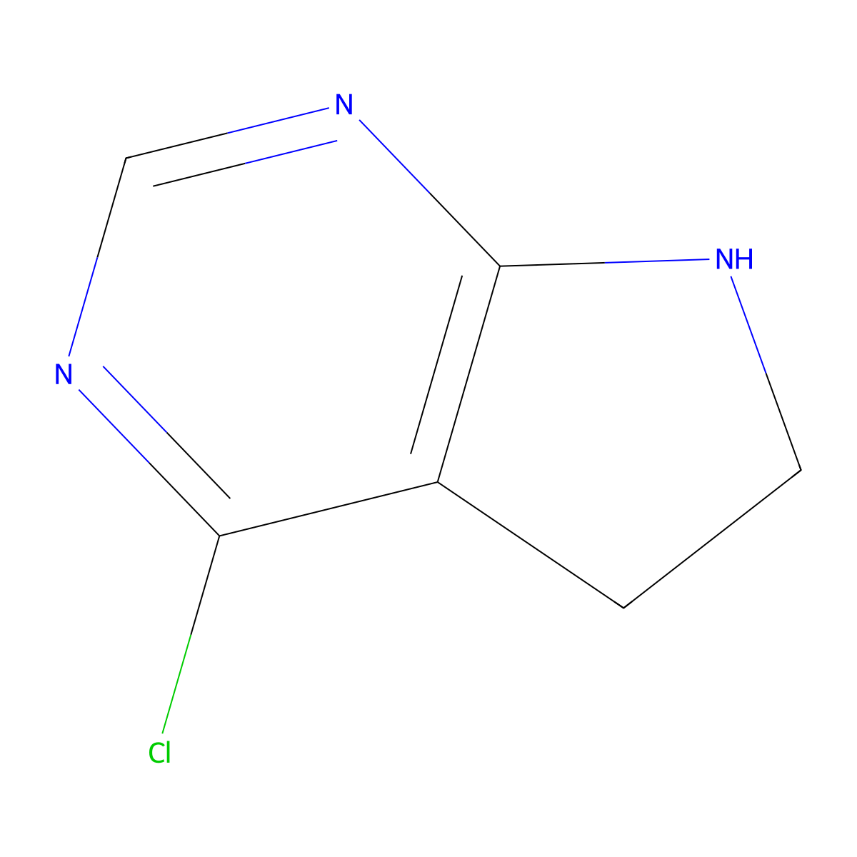 4-Chloro-6,7-dihydro-5H-pyrrolo(2,3-d)pyrimidine molecular structure, CAS 16372-08-0