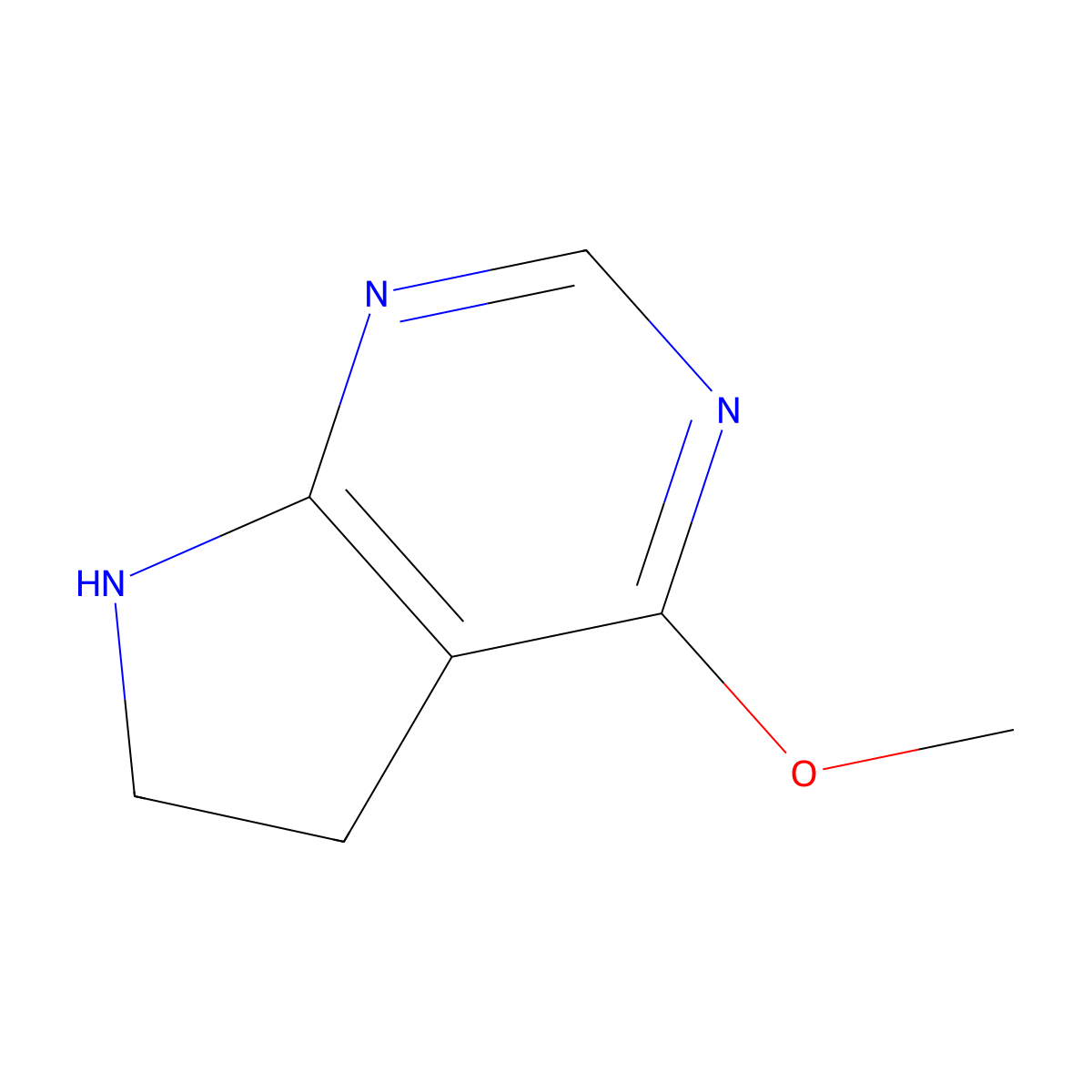 4-methoxy-5H,6H,7H-pyrrolo[2,3-d]pyrimidine molecular structure, CAS 16372-09-1