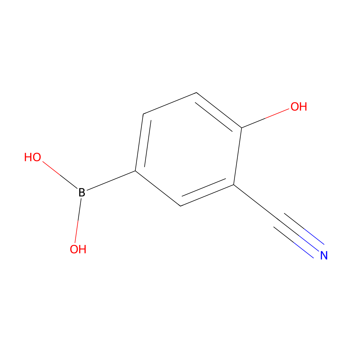 (3-Cyano-4-hydroxyphenyl)boronic acid molecular structure, CAS 1637208-14-0