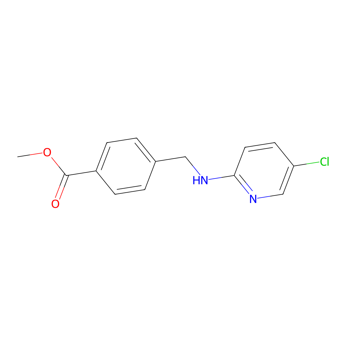 Methyl 4-(((5-chloropyridin-2-yl)amino)methyl)benzoate molecular structure, CAS 1637245-38-5