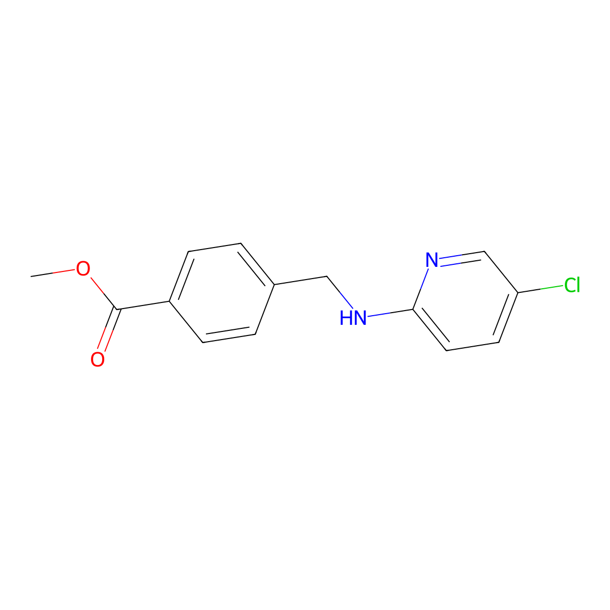 Methyl 4-(((5-chloropyridin-2-yl)amino)methyl)benzoate molecular structure, CAS 1637245-38-5