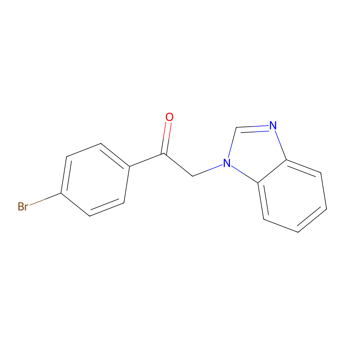2-(Benzimidazol-1-yl)-1-(4-bromophenyl)ethanone molecular structure, CAS 163729-32-6