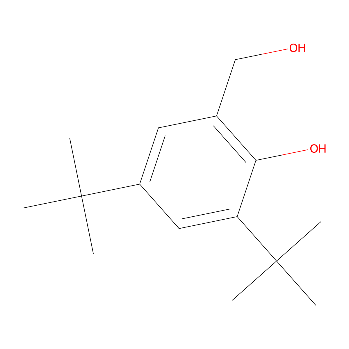 2,4-Tert-butyl-6-hydroxym ethyl-phenol molecular structure, CAS 16373-02-7
