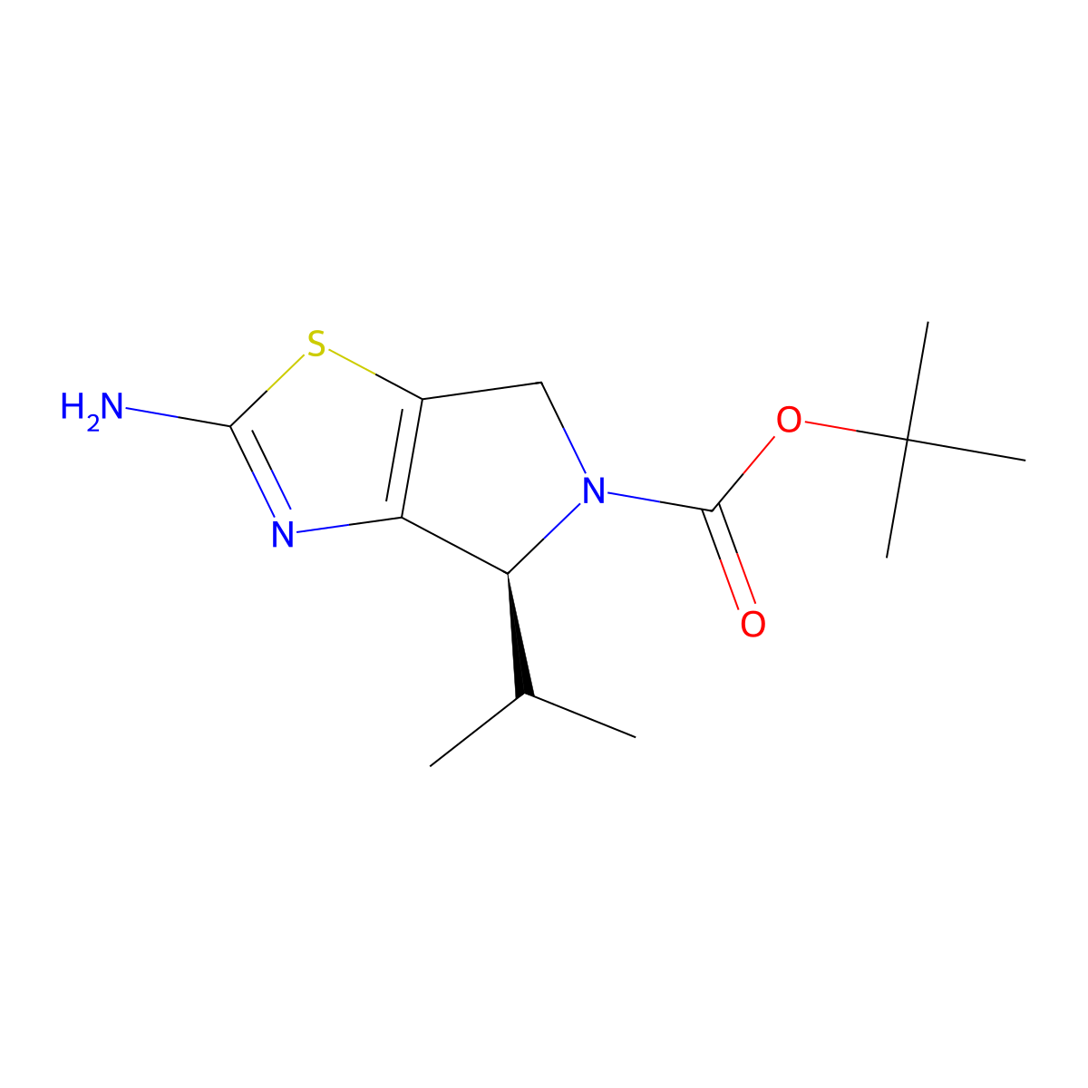 (S)-tert-Butyl 2-amino-4-isopropyl-4H-pyrrolo[3,4-d]thiazole-5(6H)-carboxylate molecular structure, CAS 1637310-38-3