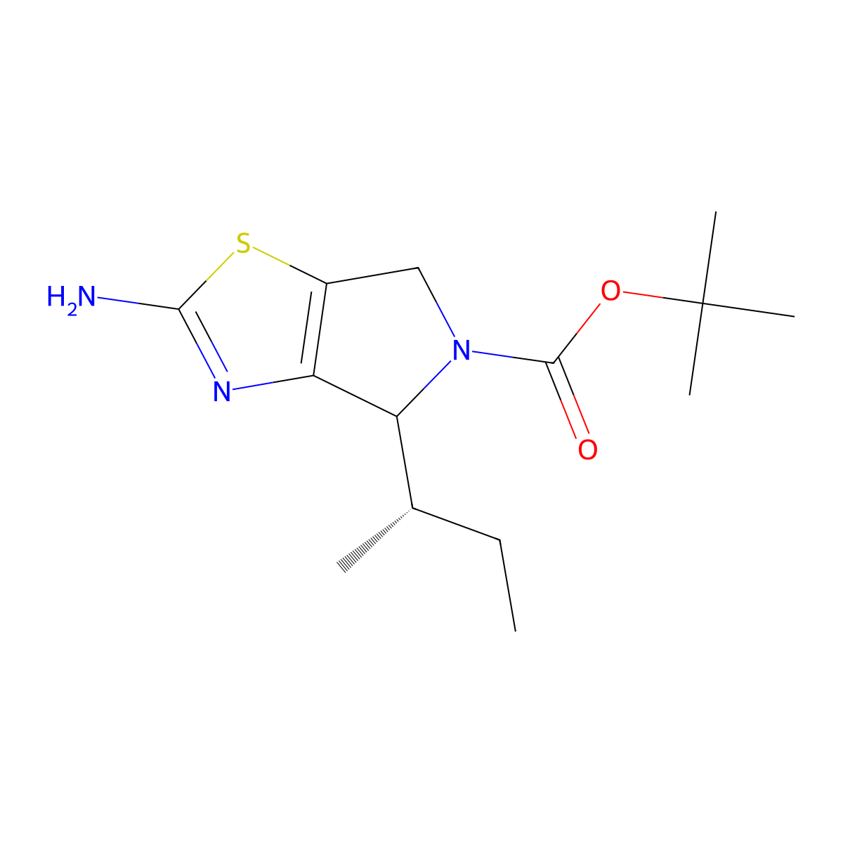 tert-Butyl 2-amino-4-((S)-sec-butyl)-4H-pyrrolo[3,4-d]thiazole-5(6H)-carboxylate molecular structure, CAS 1637310-39-4