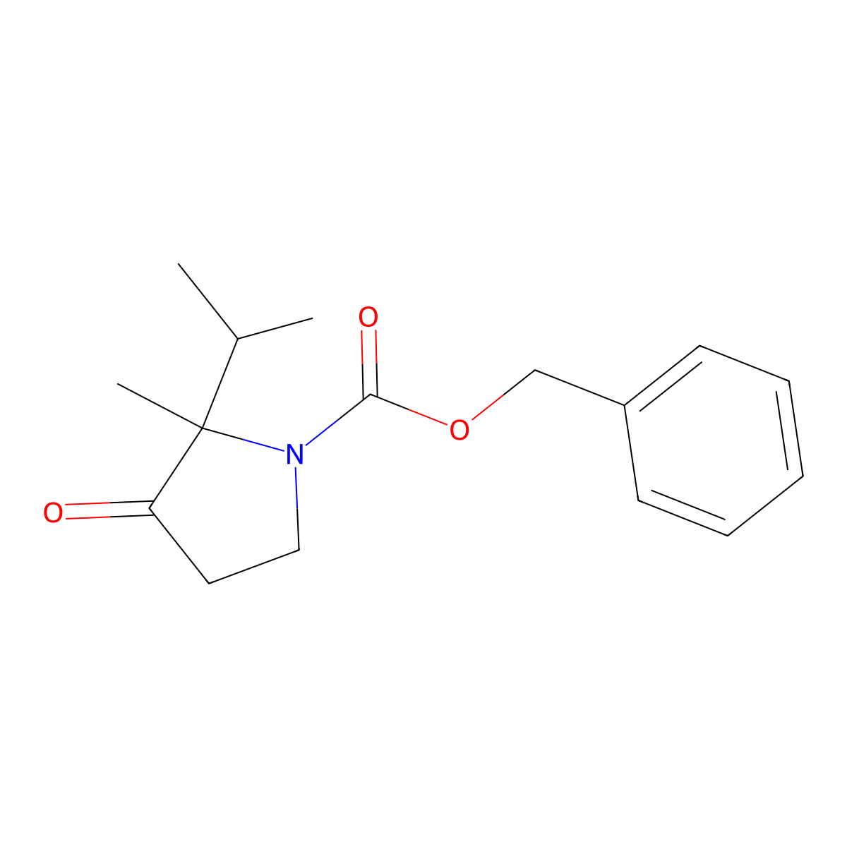 Benzyl (2s)-2-methyl-3-oxo-2-(propan-2-yl)pyrrolidine-1-carboxylate molecular structure, CAS 1637310-45-2