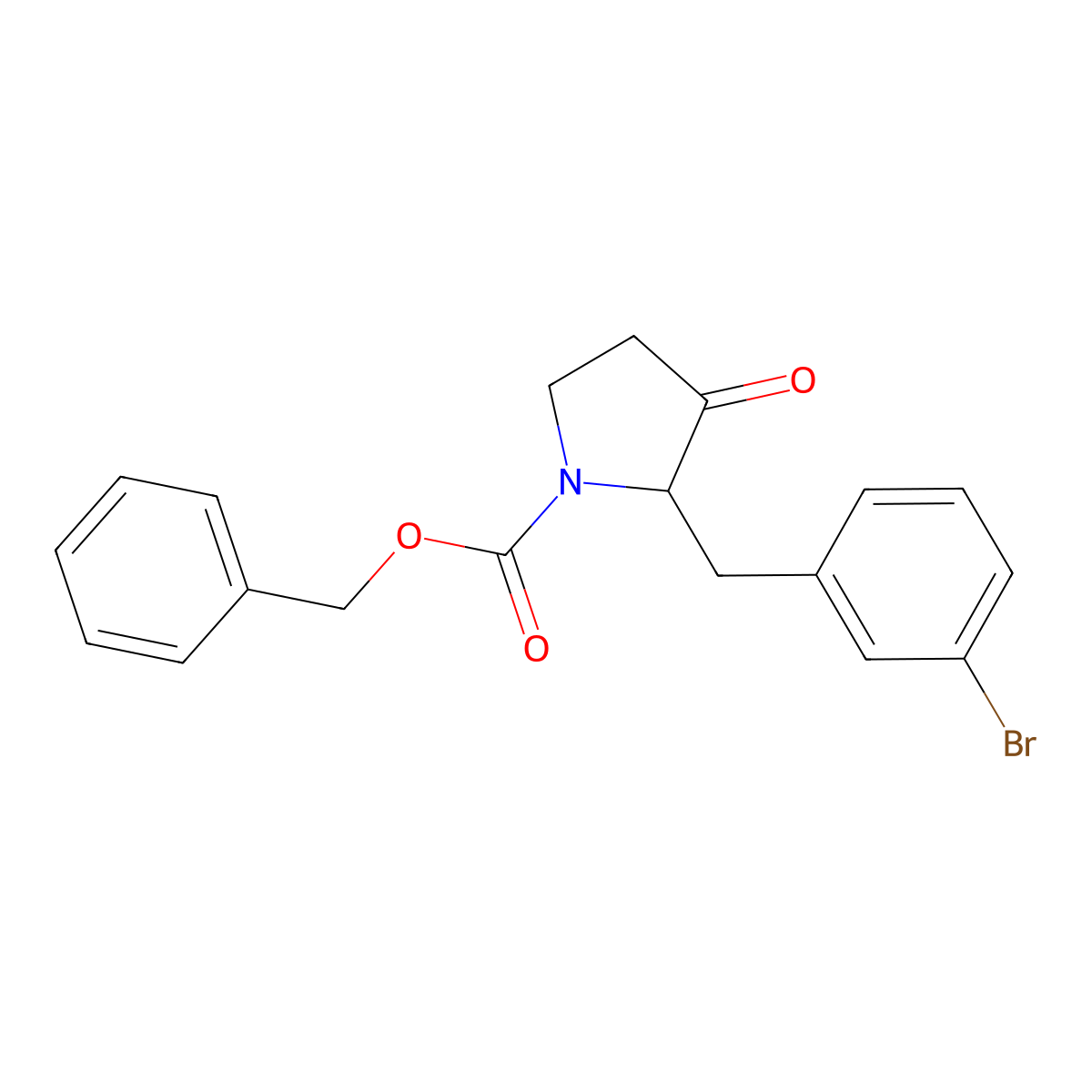 Benzyl 2-[(3-bromophenyl)methyl]-3-oxopyrrolidine-1-carboxylate molecular structure, CAS 1637310-50-9