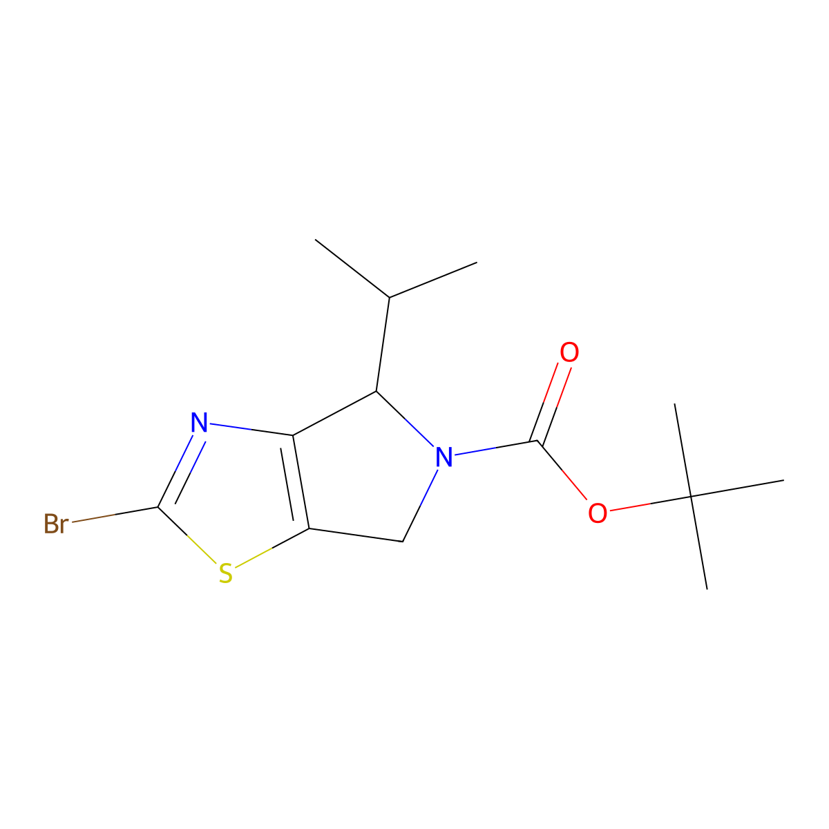 (S)-tert-Butyl 2-bromo-4-isopropyl-4H-pyrrolo[3,4-d]thiazole-5(6H)-carboxylate molecular structure, CAS 1637310-58-7