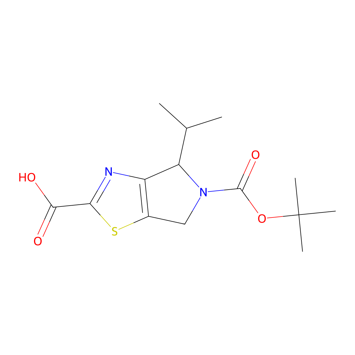 (S)-5-(tert-Butoxycarbonyl)-4-isopropyl-5,6-dihydro-4H-pyrrolo[3,4-d]thiazole-2-carboxylic acid molecular structure, CAS 1637310-59-8