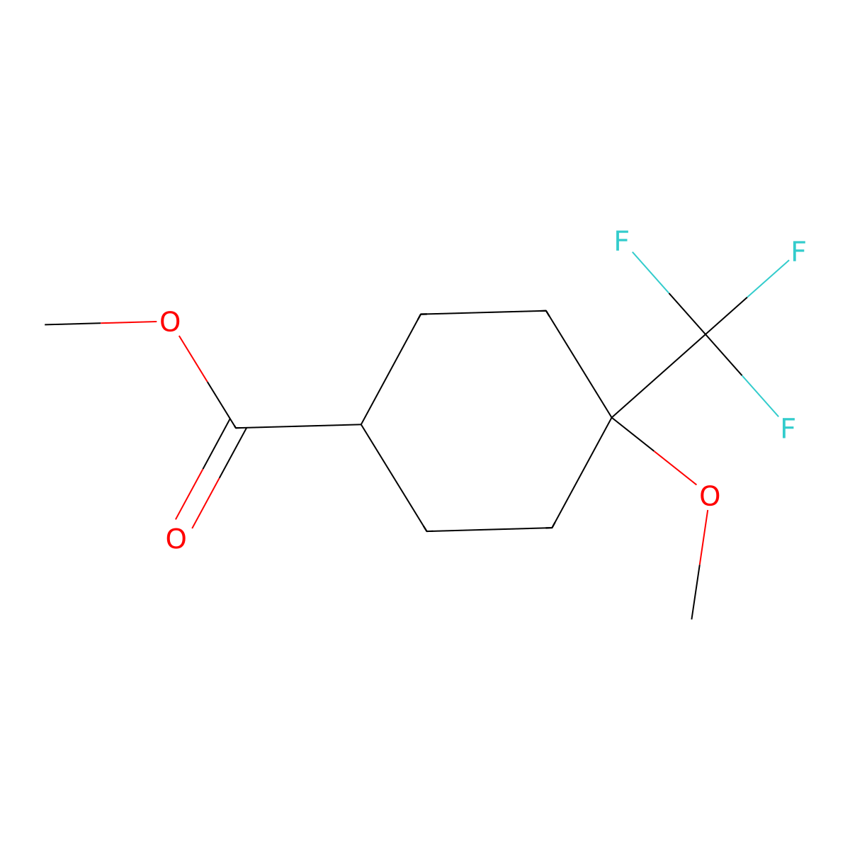 Methyl 4-methoxy-4-(trifluoromethyl)cyclohexanecarboxylate molecular structure, CAS 1637310-70-3