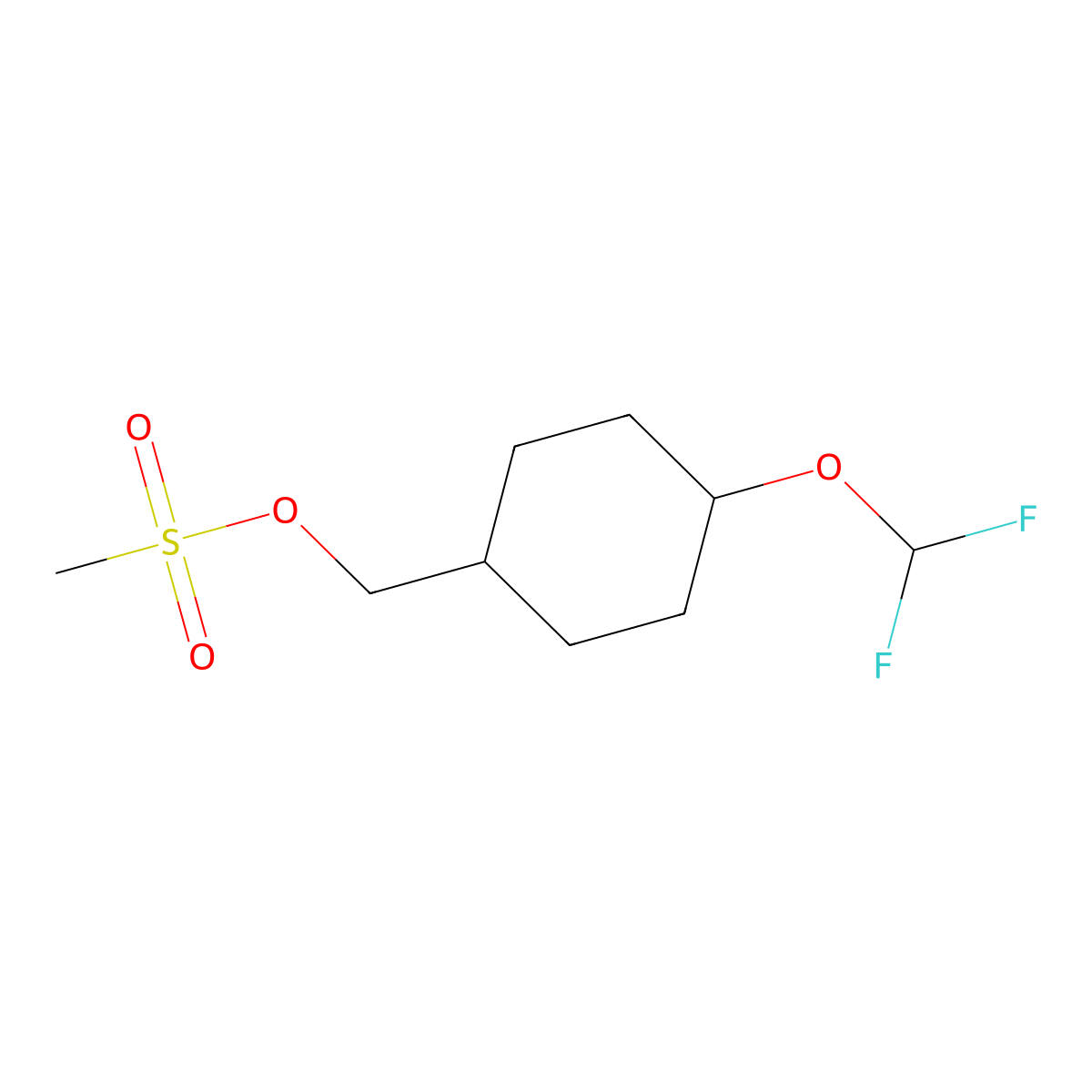 [(1R,4R)-4-(difluoromethoxy)cyclohexyl]methyl methanesulfonate molecular structure, CAS 1637310-80-5