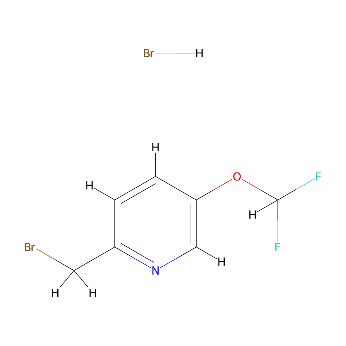 2-(Bromomethyl)-5-(difluoromethoxy)pyridine hydrobromide molecular structure, CAS 1637310-95-2