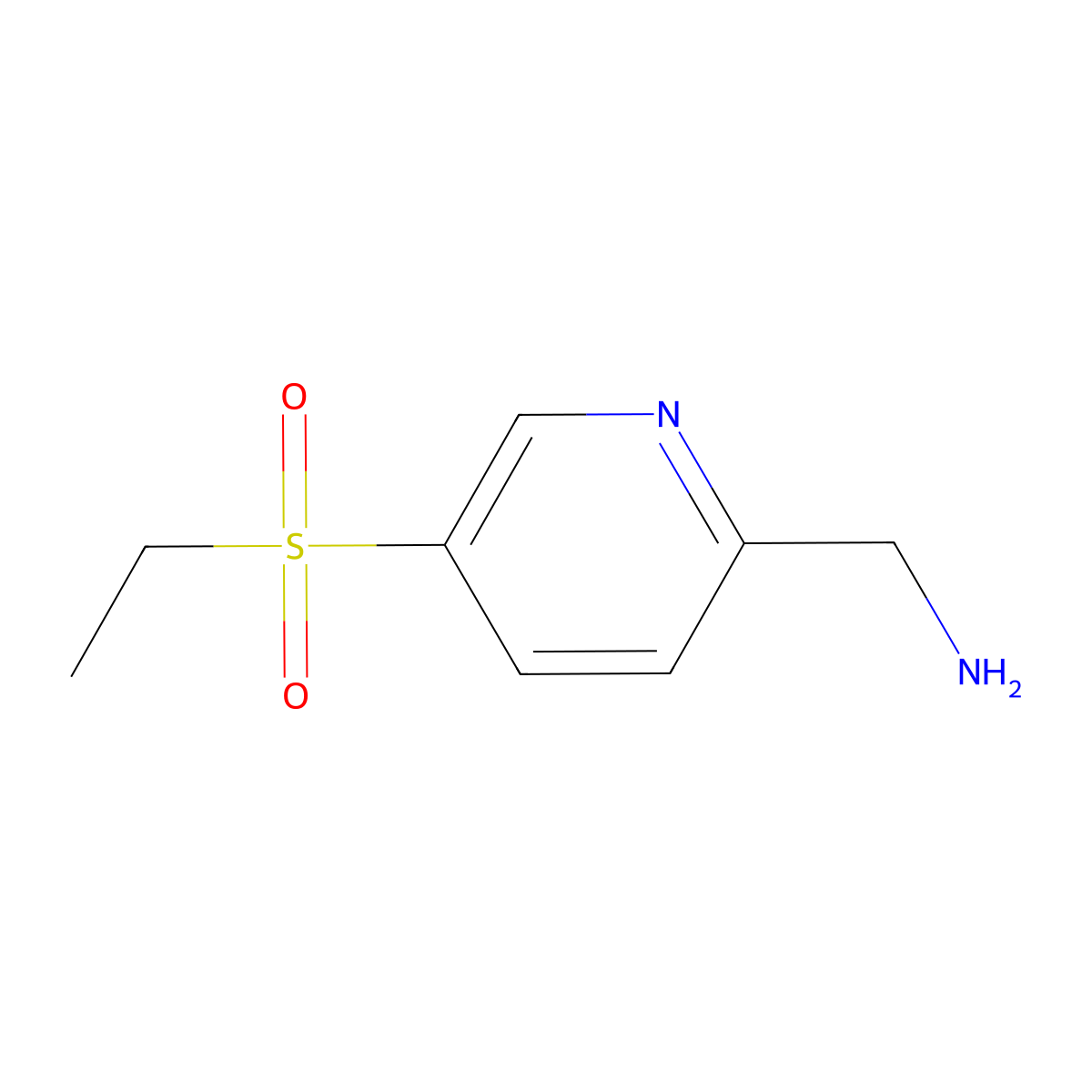 (5-(Ethylsulfonyl)pyridin-2-yl)methanamine molecular structure, CAS 1637358-85-0