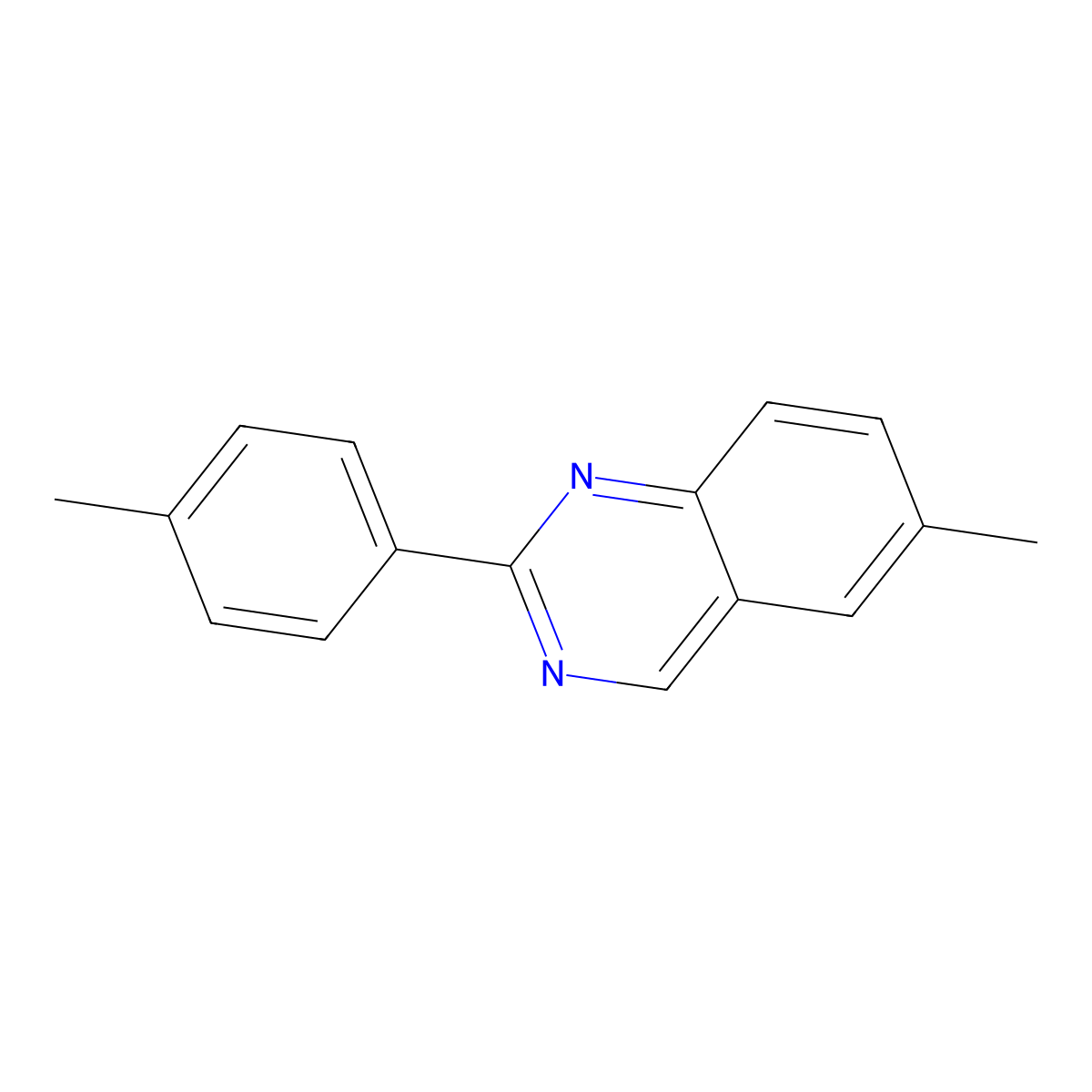 6-Methyl-2-(4-methylphenyl)quinazoline molecular structure, CAS 1637365-19-5