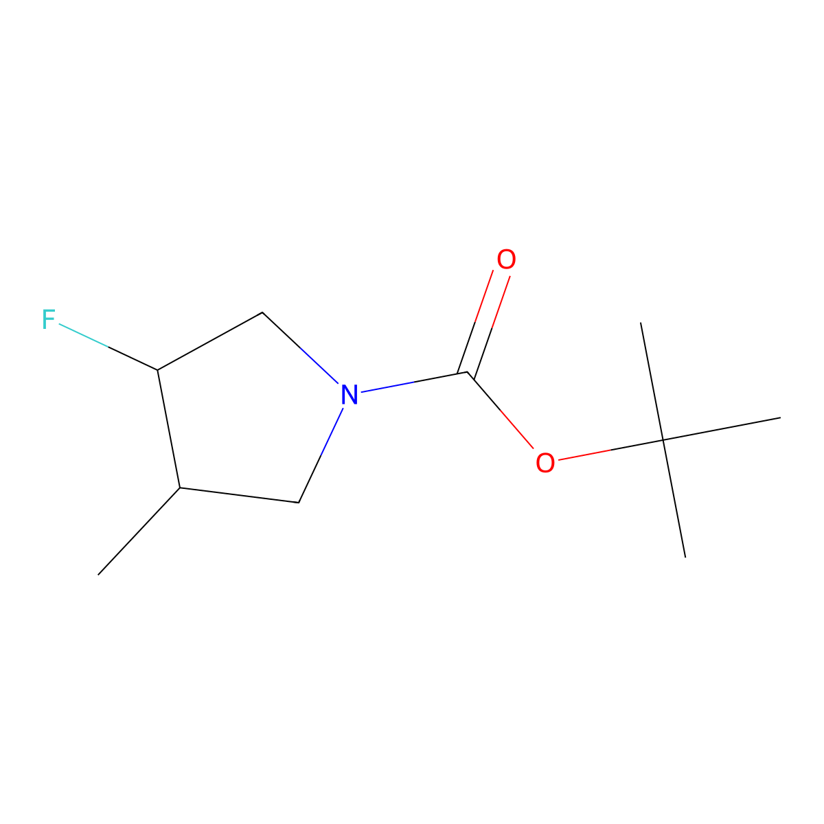 rac-tert-butyl (3R,4R)-3-fluoro-4-methylpyrrolidine-1-carboxylate molecular structure, CAS 1637399-37-1