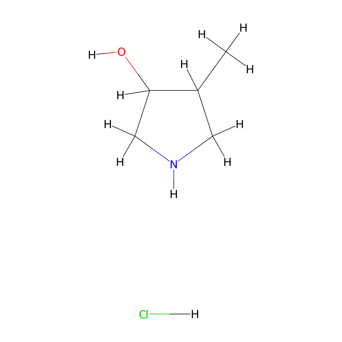 4-Methylpyrrolidin-3-ol hydrochloride molecular structure, CAS 1637399-49-5
