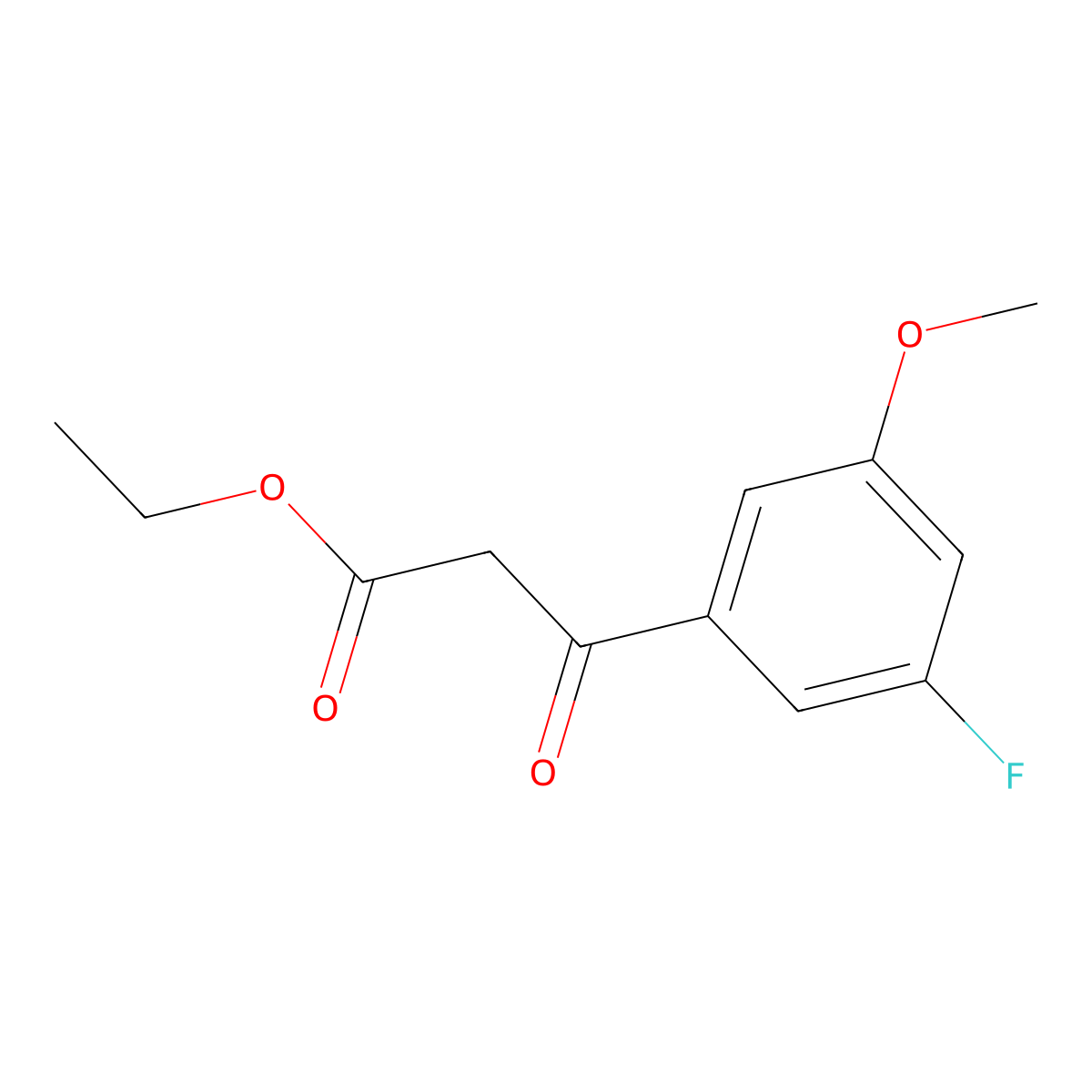 Ethyl 3-(3-fluoro-5-methoxyphenyl)-3-oxopropanoate molecular structure, CAS 1637400-33-9