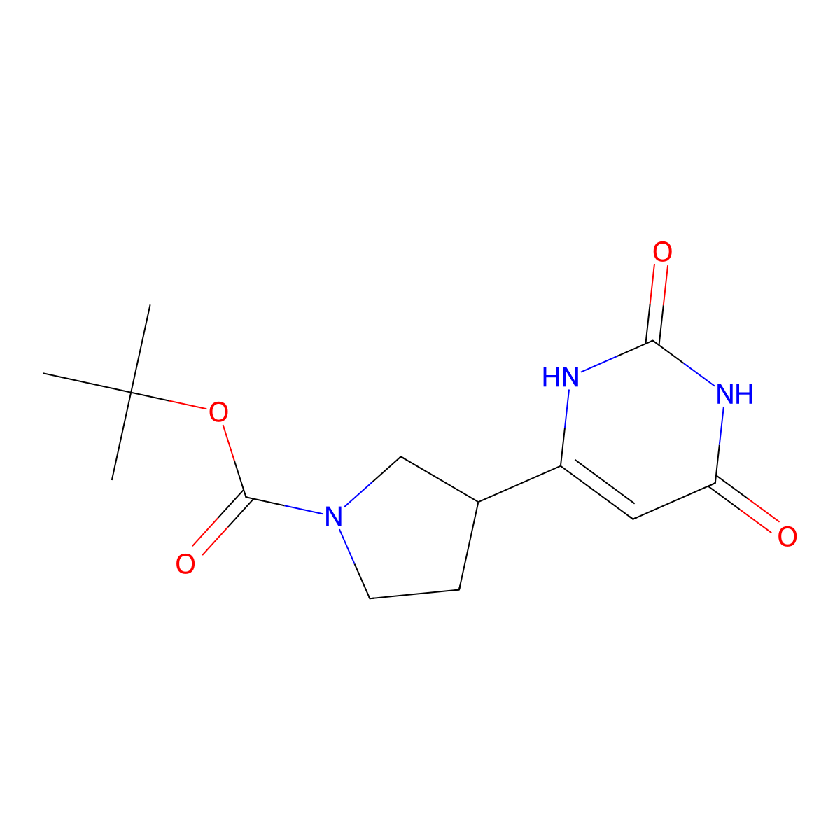 tert-Butyl 3-(2,6-dioxo-1,2,3,6-tetrahydropyrimidin-4-yl)pyrrolidine-1-carboxylate molecular structure, CAS 1637407-19-2
