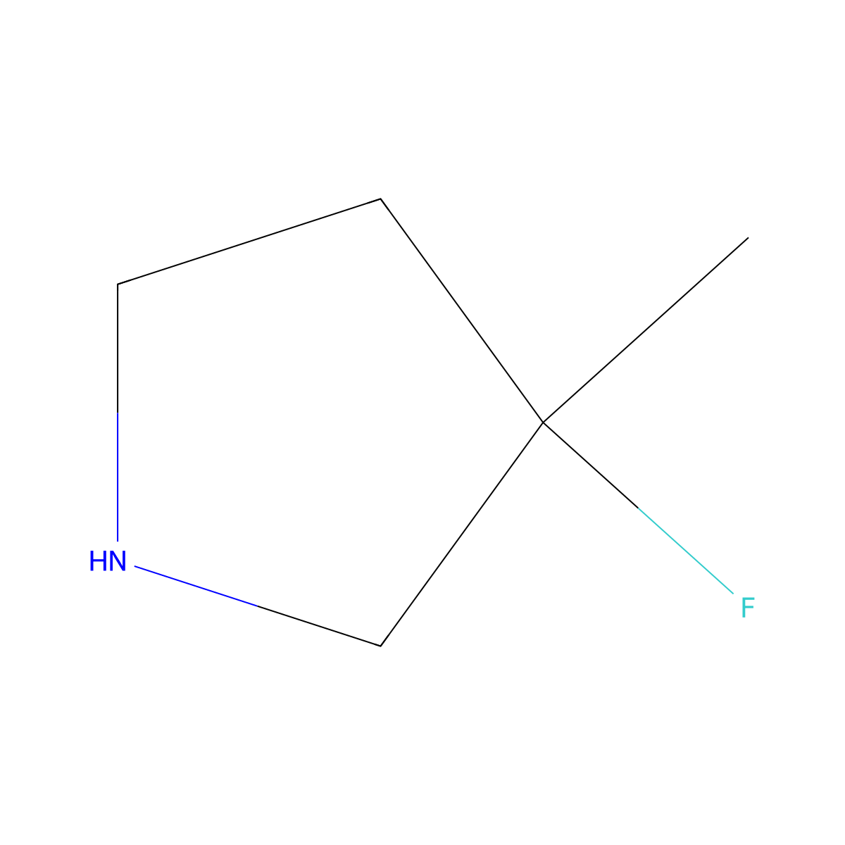 (3R)-3-fluoro-3-methylpyrrolidine molecular structure, CAS 1637430-83-1