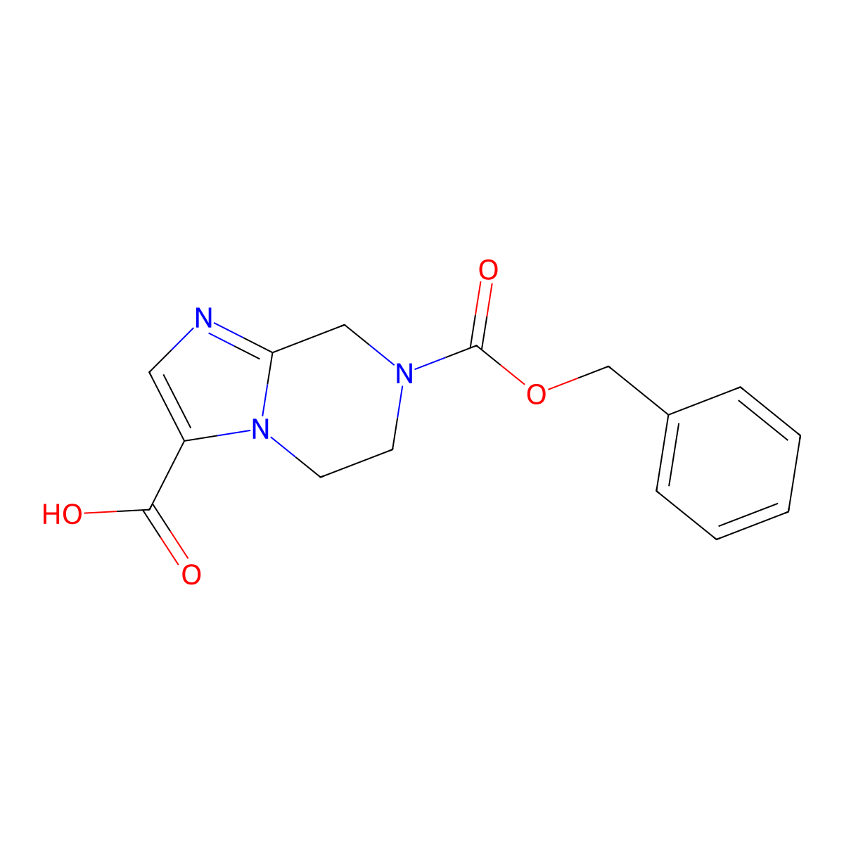 7-[(benzyloxy)carbonyl]-5H,6H,7H,8H-imidazo[1,2-a]pyrazine-3-carboxylic acid molecular structure, CAS 1637453-63-4