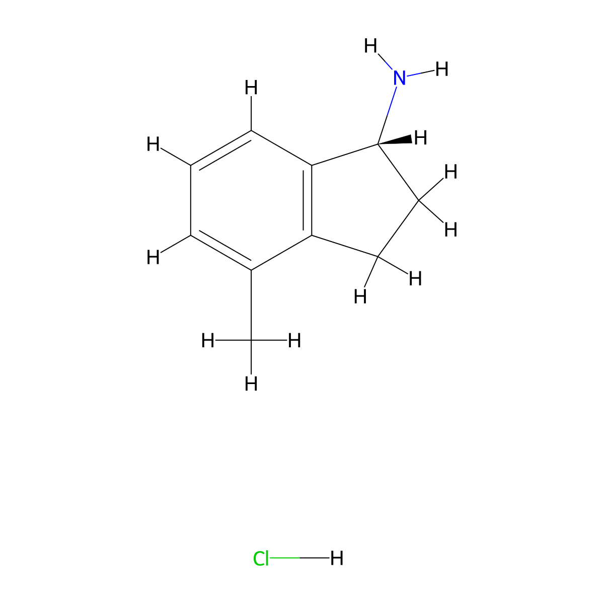 (R)-4-Methyl-2,3-dihydro-1H-inden-1-amine hydrochloride molecular structure, CAS 1637453-78-1