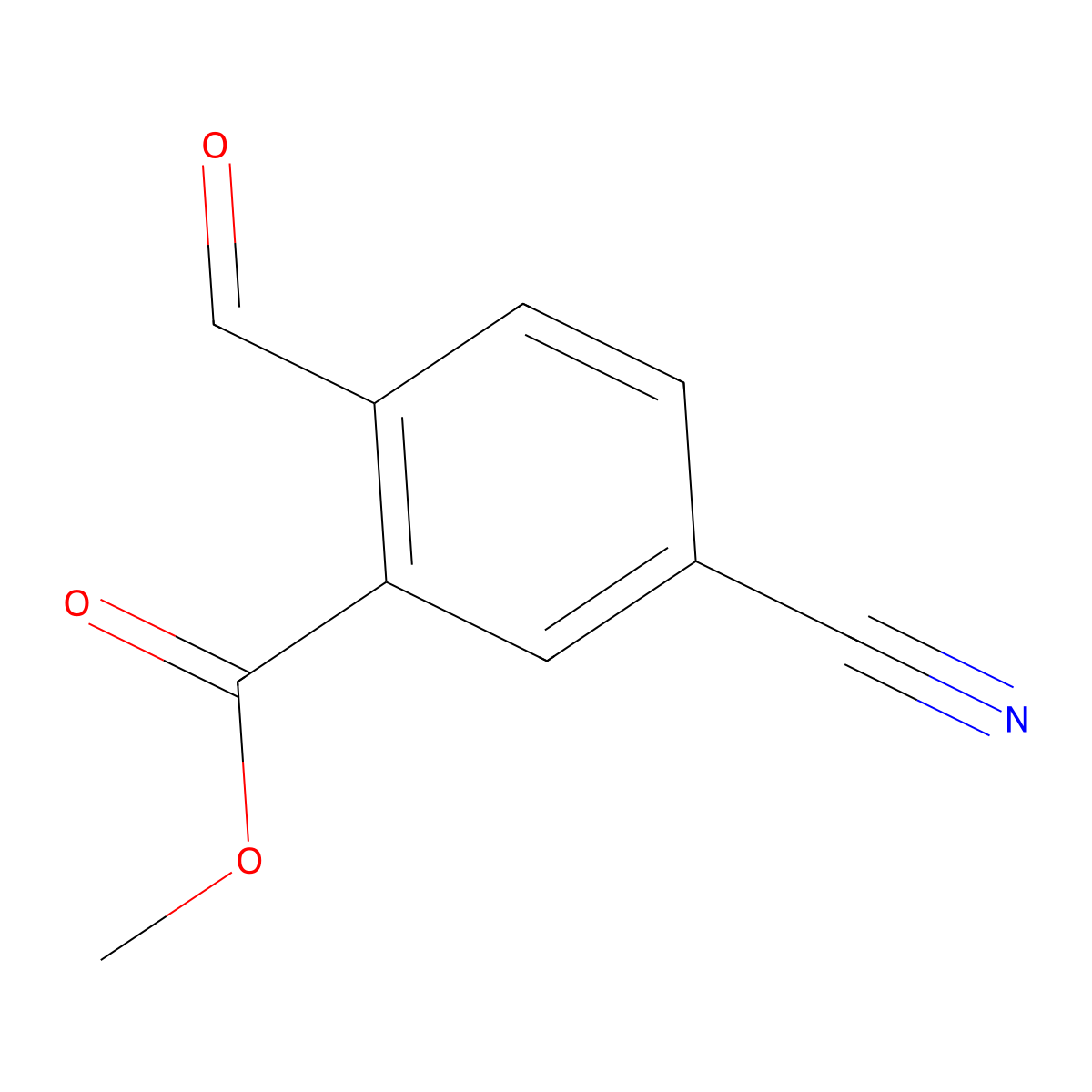 Methyl 5-cyano-2-formylbenzoate molecular structure, CAS 1637462-32-8