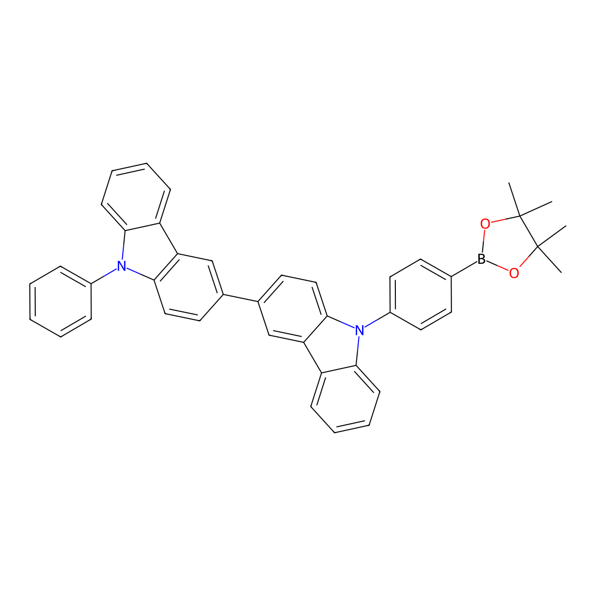 9-Phenyl-9'-[4-(4,4,5,5-tetramethyl-1,3,2-dioxaborolan-2-YL)phenyl]-3,3'-BI-9H-carbazole molecular structure, CAS 1637465-85-0