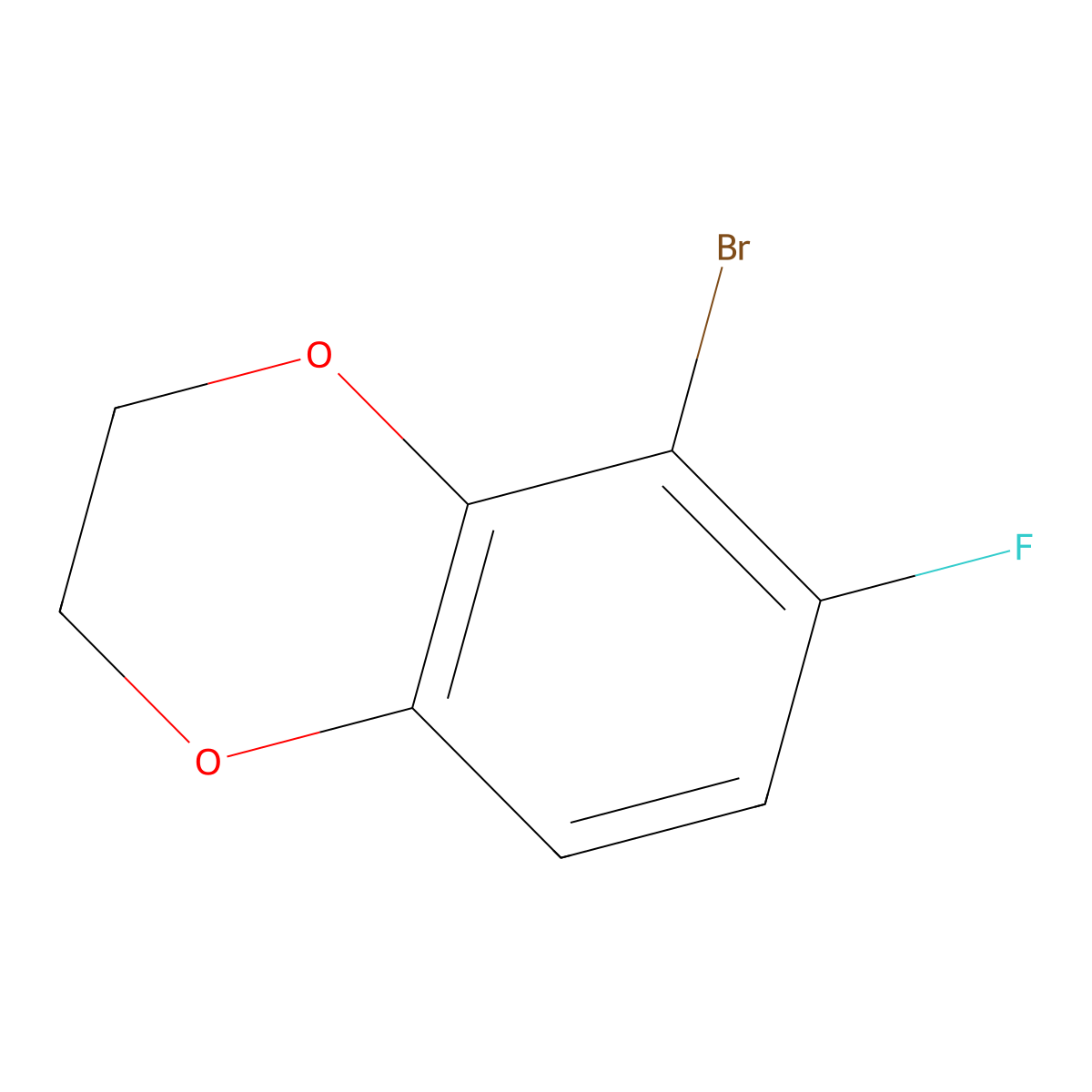 5-Bromo-6-fluoro-2,3-dihydro-1,4-benzodioxine molecular structure, CAS 1637490-69-7