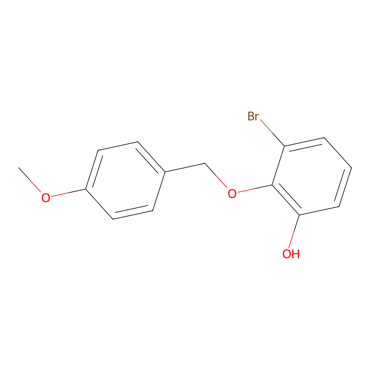 3-Bromo-2-[(4-methoxyphenyl)methoxy]phenol molecular structure, CAS 1637490-79-9