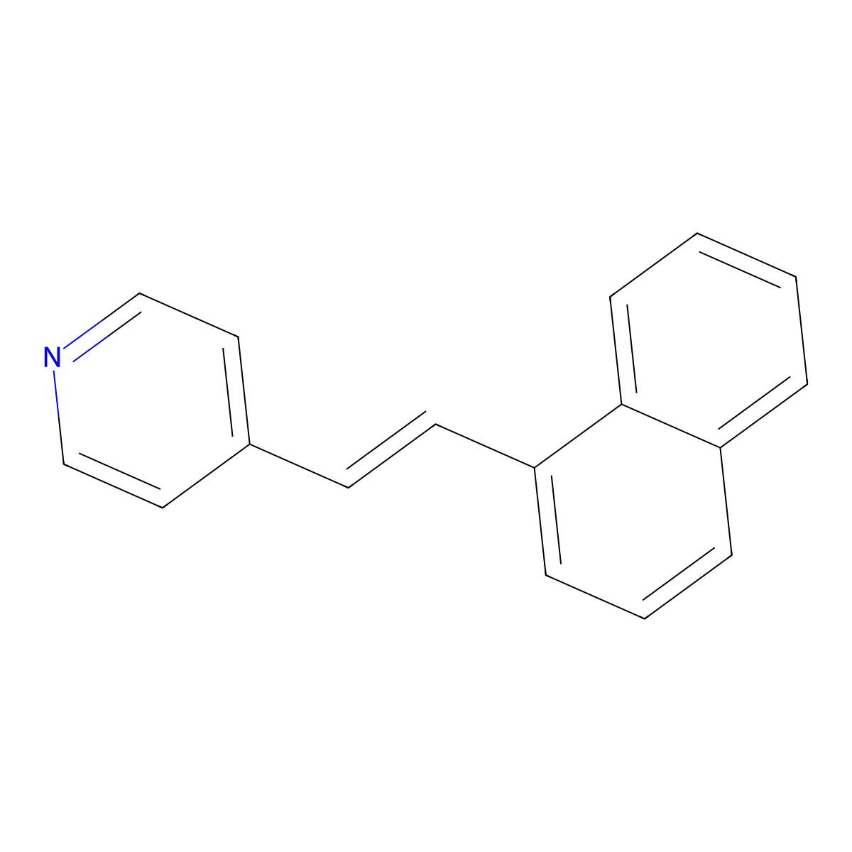 4-(2-(1-Naphthalenyl)ethenyl)pyridine molecular structure, CAS 16375-56-7
