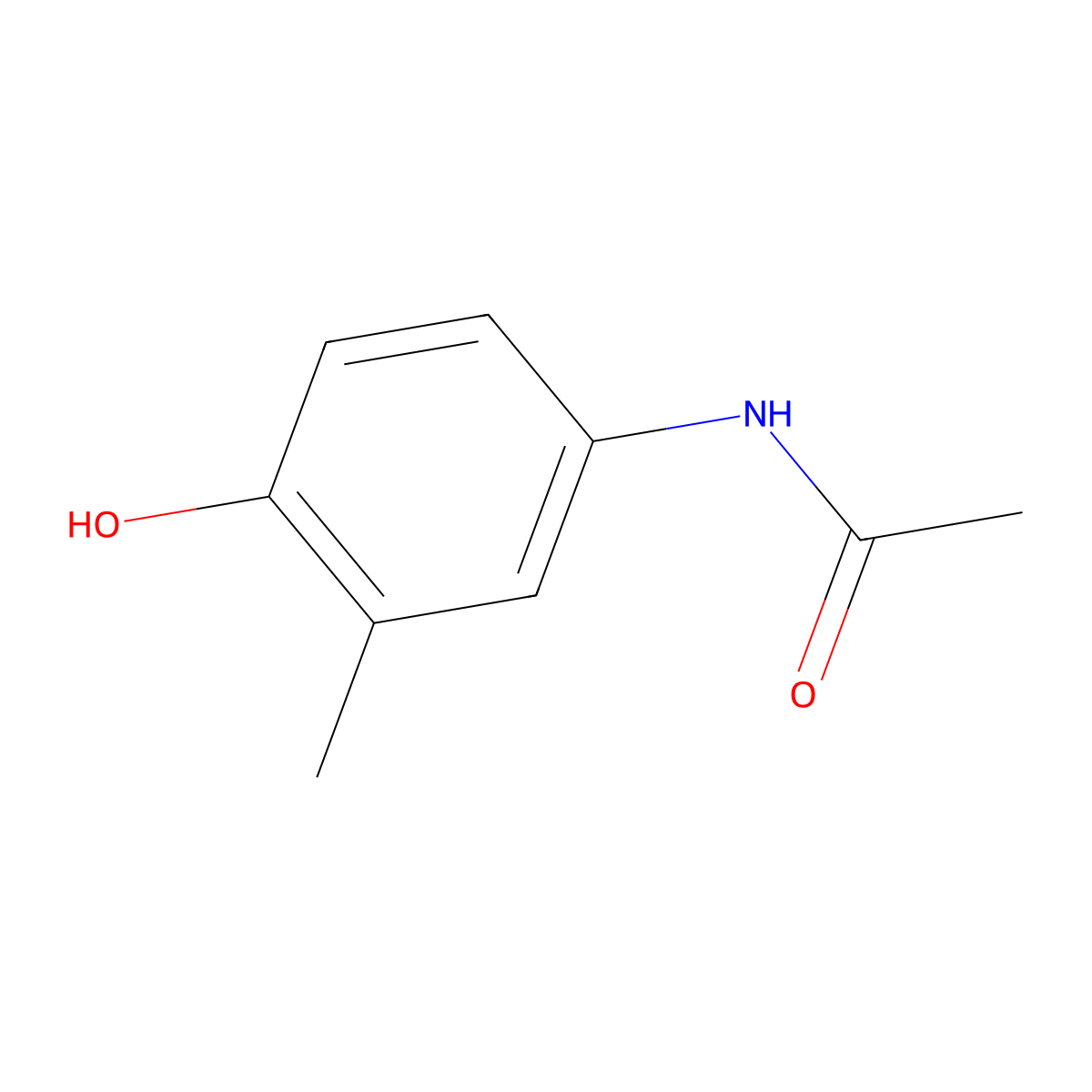 4-Acetamido-2-methylphenol molecular structure, CAS 16375-90-9