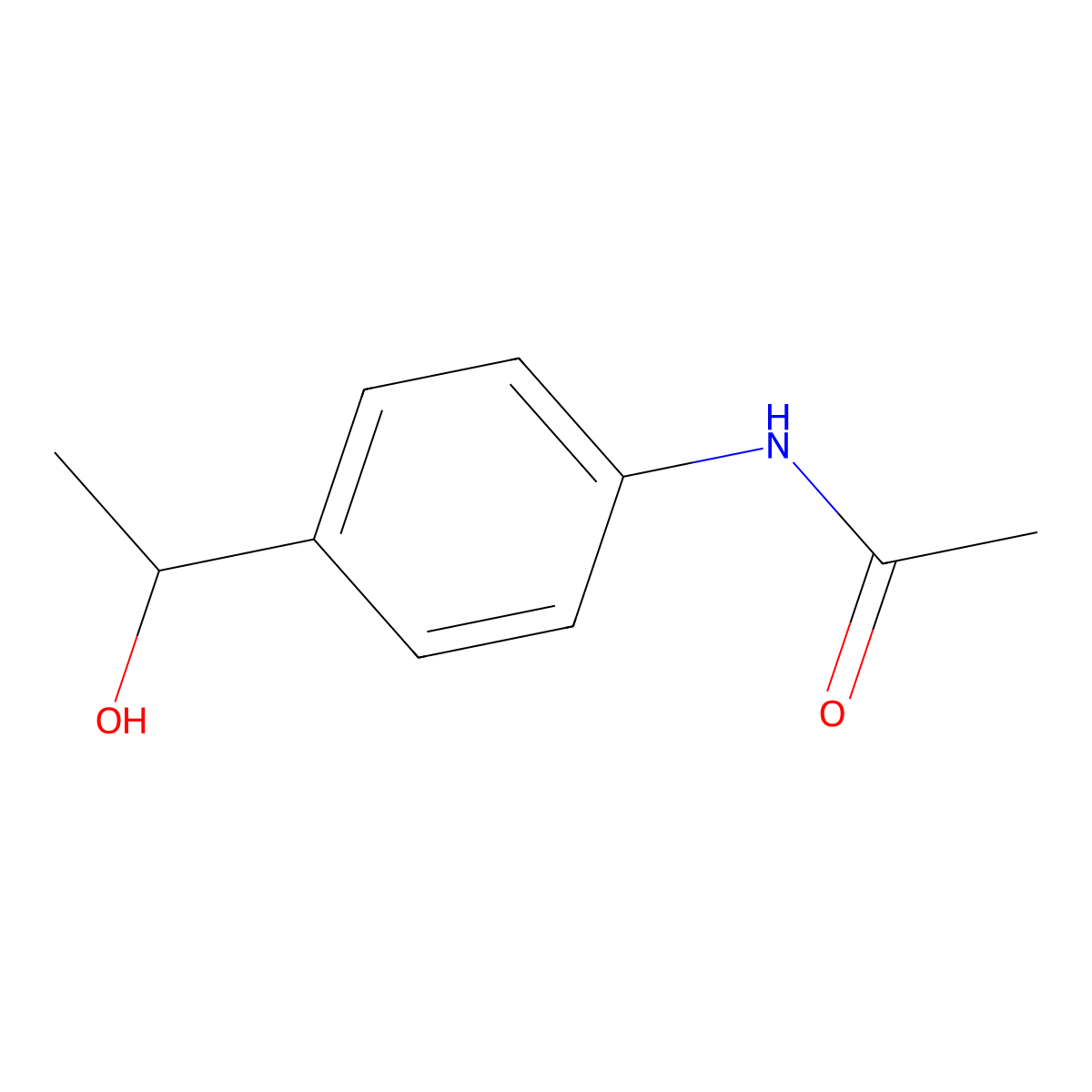 N-[4-(1-Hydroxyethyl)phenyl]acetamide molecular structure, CAS 16375-92-1