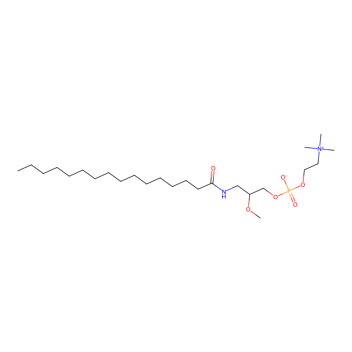 rac-3-Hexadecanamido-2-methoxypropyl phosphocholine molecular structure, CAS 163751-35-7
