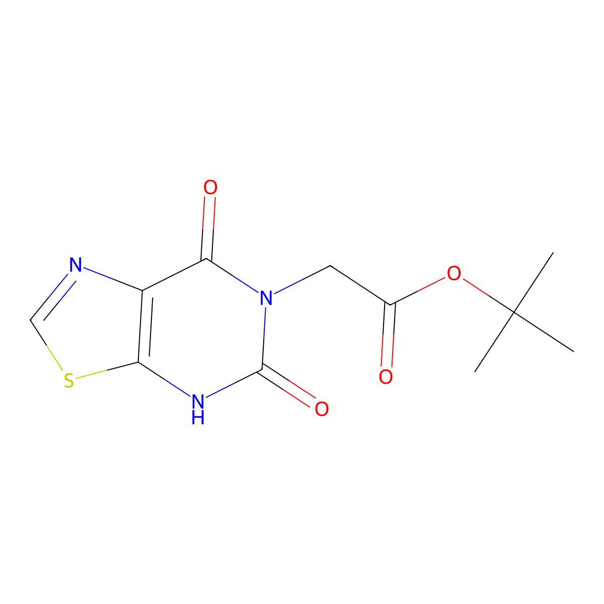 tert-Butyl 2-(5,7-dioxo-4,5-dihydrothiazolo[5,4-d]pyrimidin-6(7H)-yl)acetate molecular structure, CAS 1637533-75-5