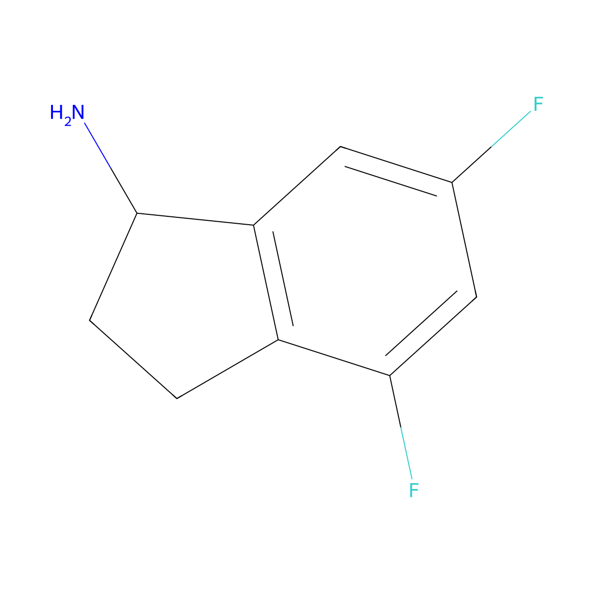 (R)-4,6-Difluoro-2,3-dihydro-1H-inden-1-amine molecular structure, CAS 1637540-47-6