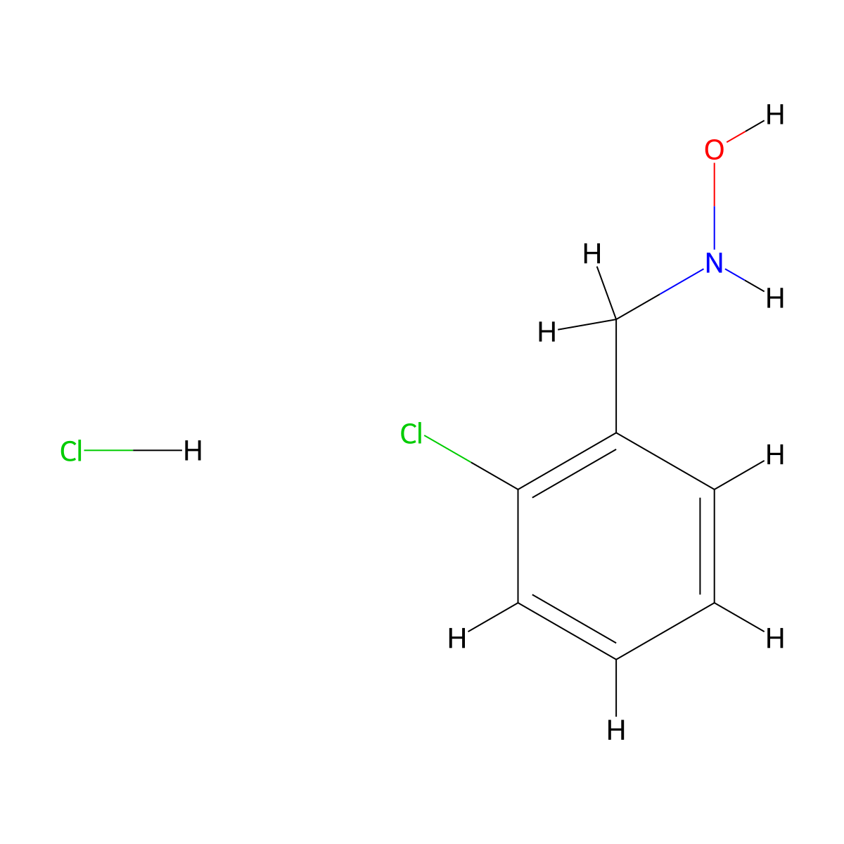 N-[(2-chlorophenyl)methyl]hydroxylamine hydrochloride molecular structure, CAS 1637559-18-2