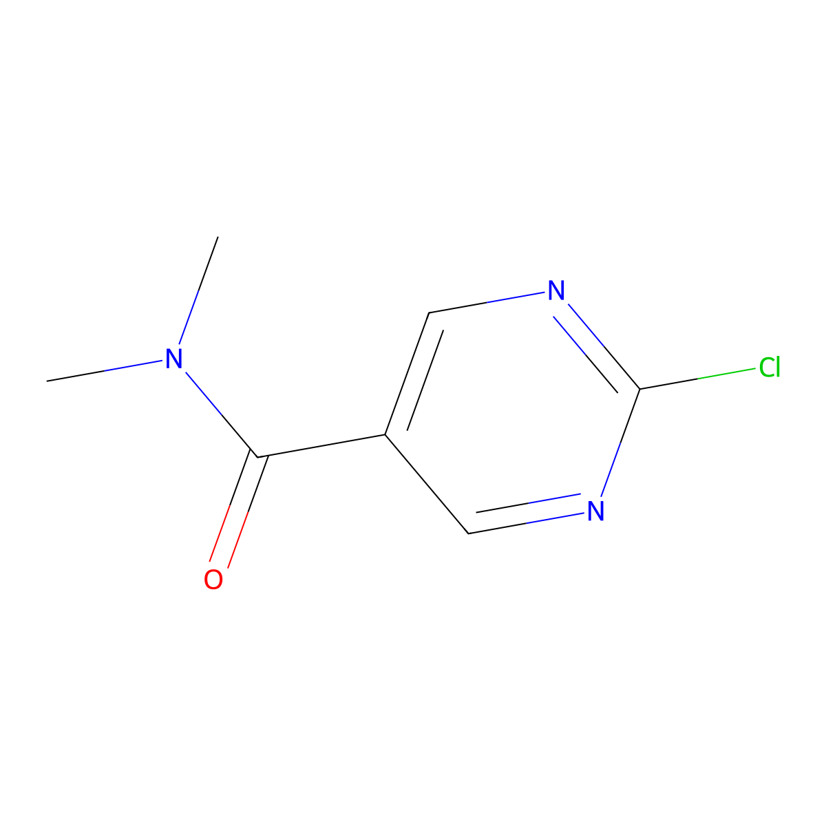 2-Chloro-N,N-dimethyl-pyrimidine-5-carboxamide molecular structure, CAS 1637587-62-2