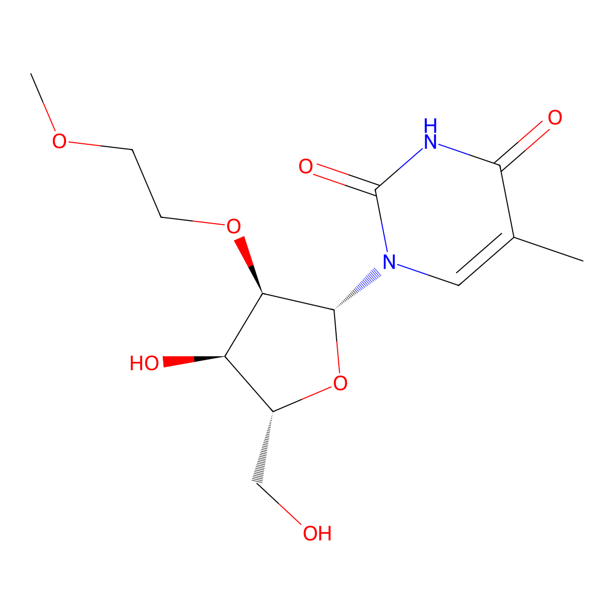 2'-O-(2-Methoxyethyl)-5-methyl-uridine molecular structure, CAS 163759-49-7