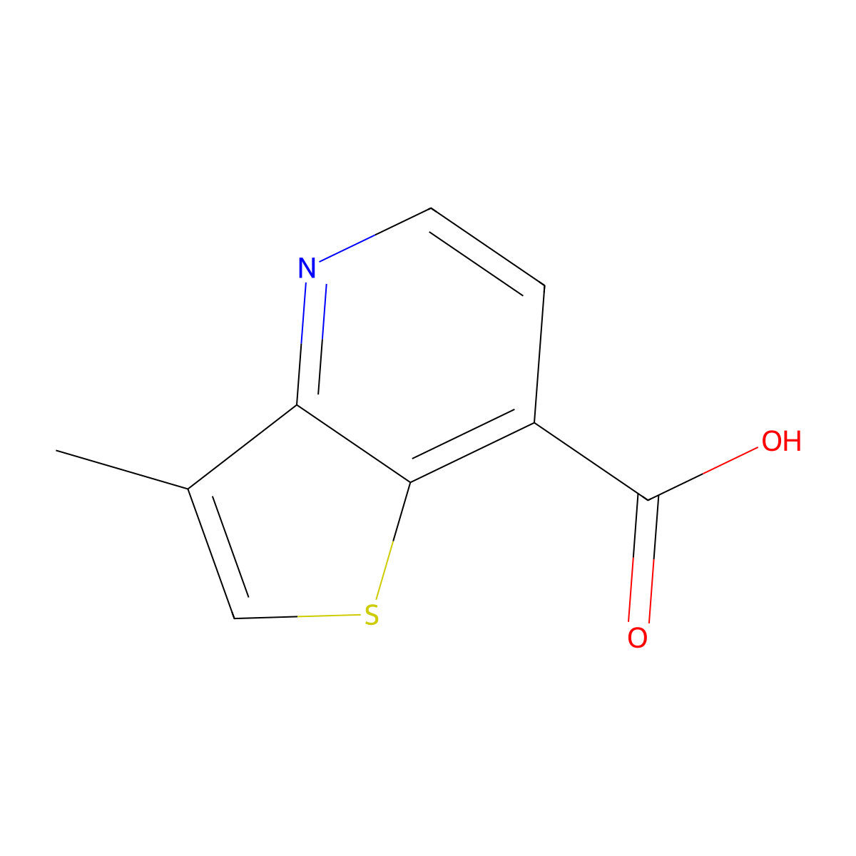 3-Methylthieno[3,2-b]pyridine-7-carboxylic acid molecular structure, CAS 1637663-10-5