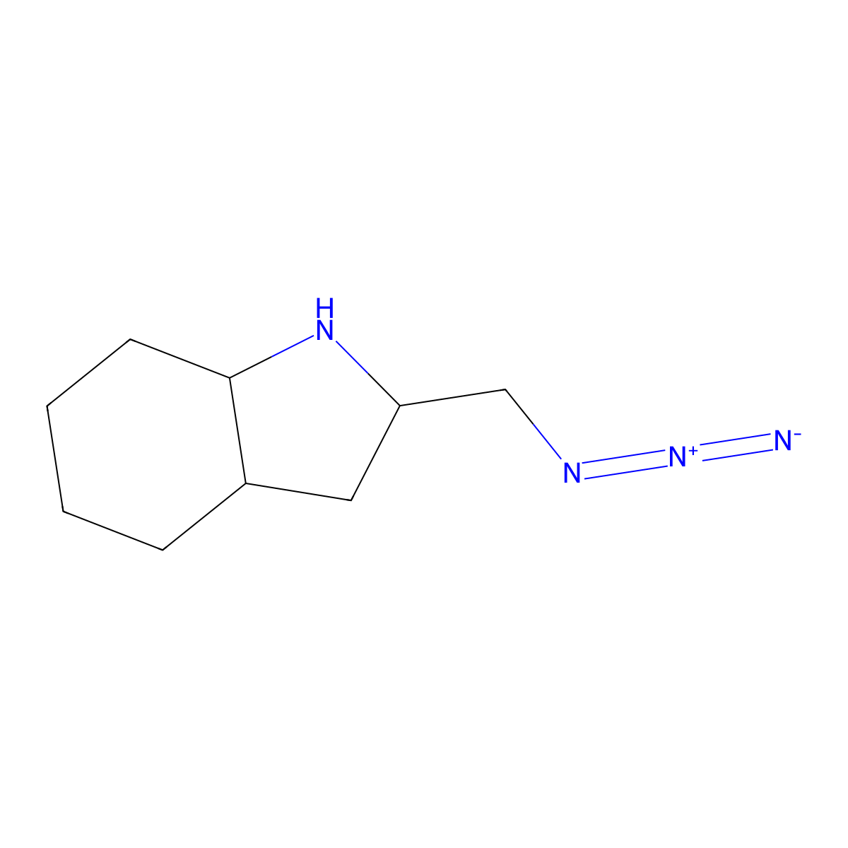 (2S,3aS,7aS)-2-(azidomethyl)-octahydro-1H-indole molecular structure, CAS 1637666-94-4
