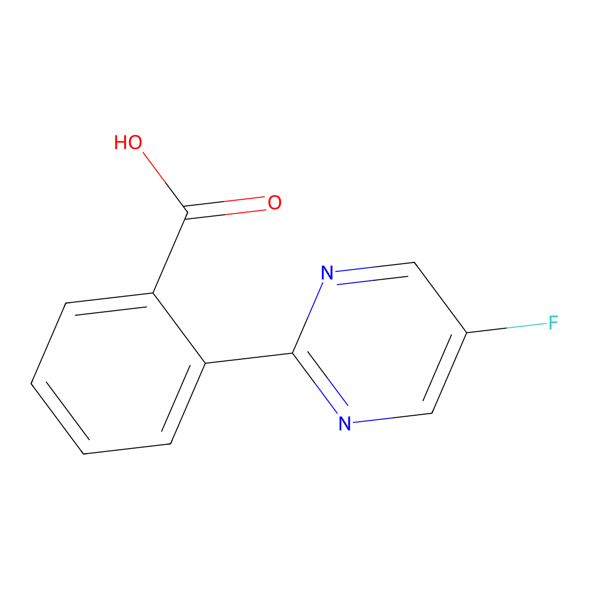 2-(5-Fluoropyrimidin-2-yl)benzoic acid molecular structure, CAS 1637687-37-6