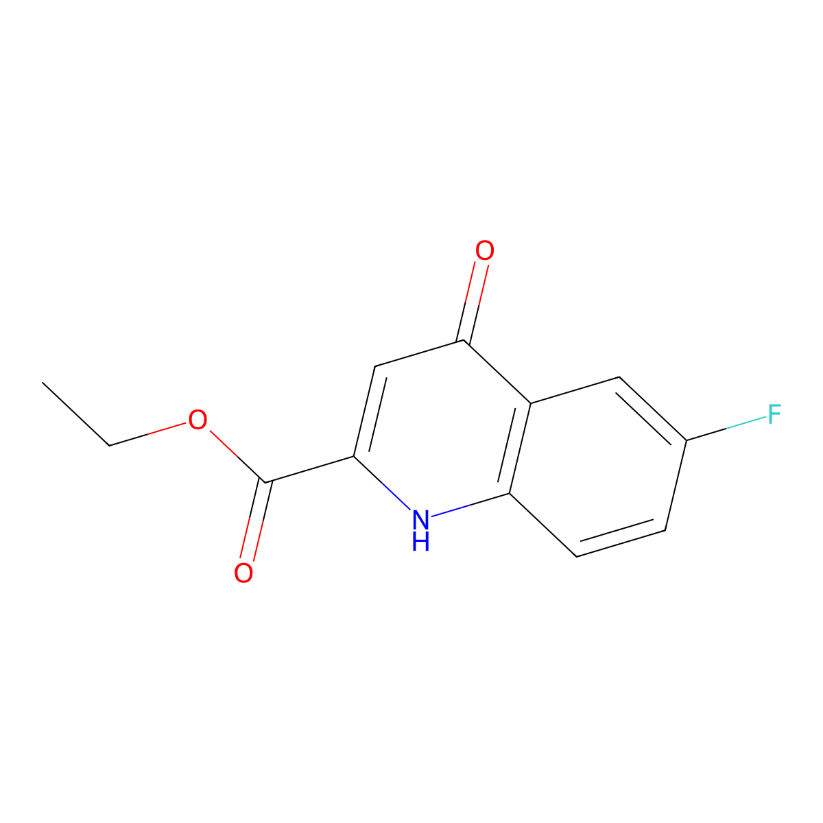 Ethyl 6-fluoro-4-oxo-1,4-dihydroquinoline-2-carboxylate molecular structure, CAS 16377-62-1